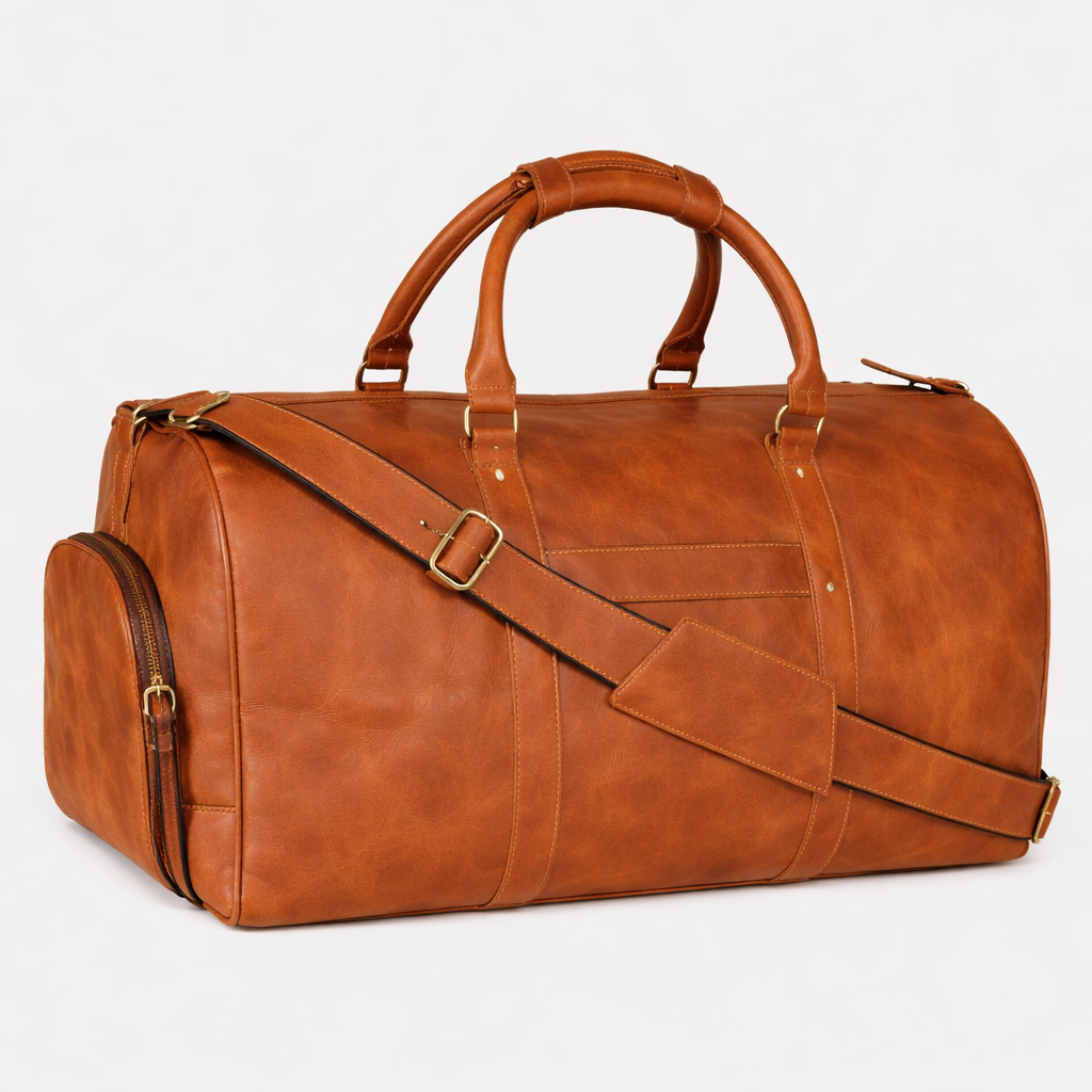LeatherHush Premium Buffalo Leather Duffle Bag