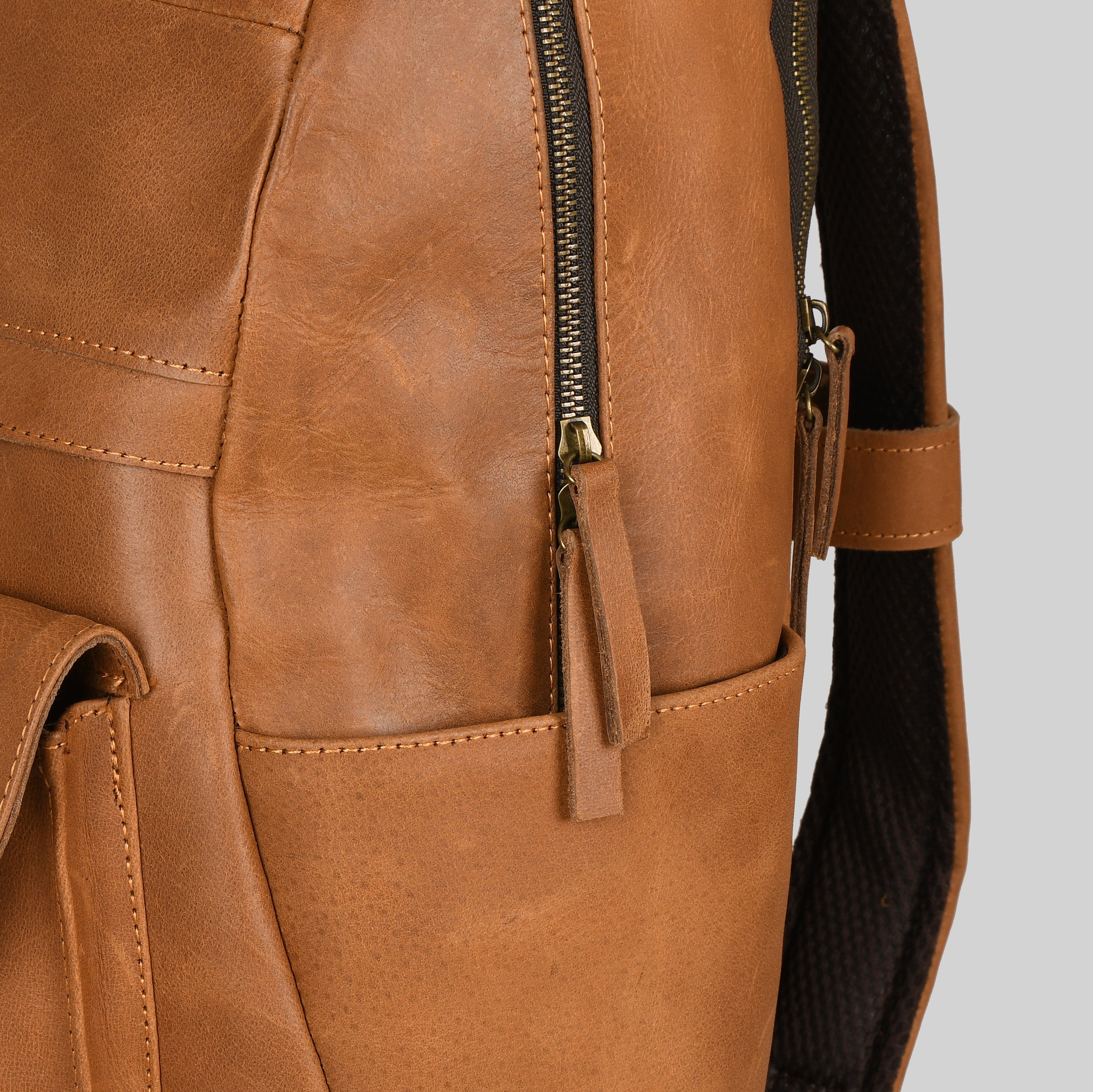 LeatherHush Premium Buffalo Leather Backpack