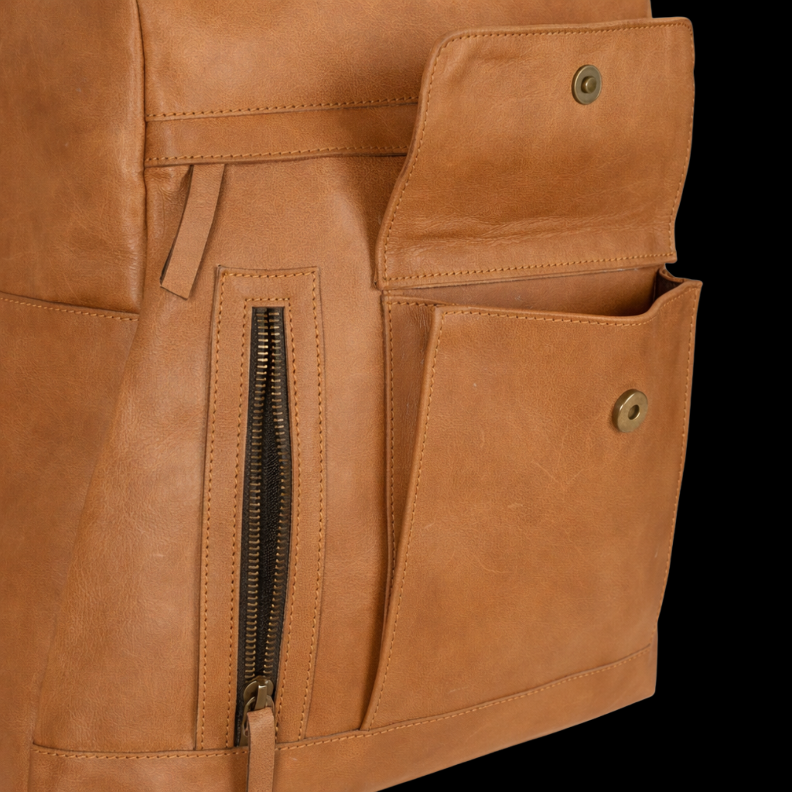 LeatherHush Premium Buffalo Leather Backpack