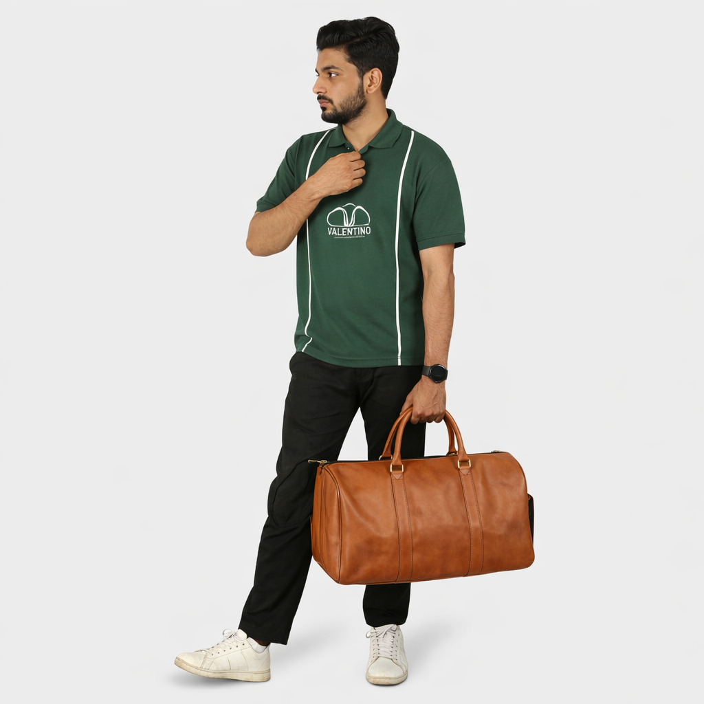 LeatherHush Premium Buffalo Leather Duffle Bag