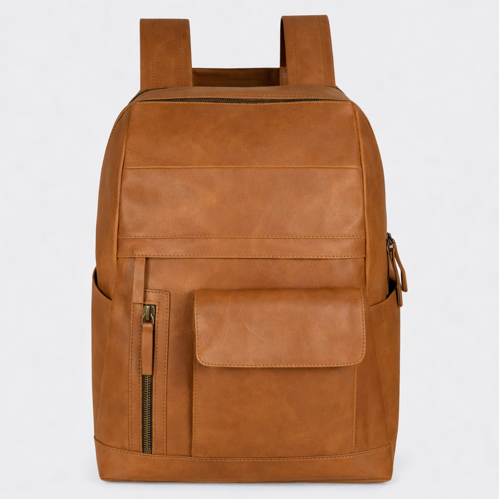 LeatherHush Premium Buffalo Leather Backpack