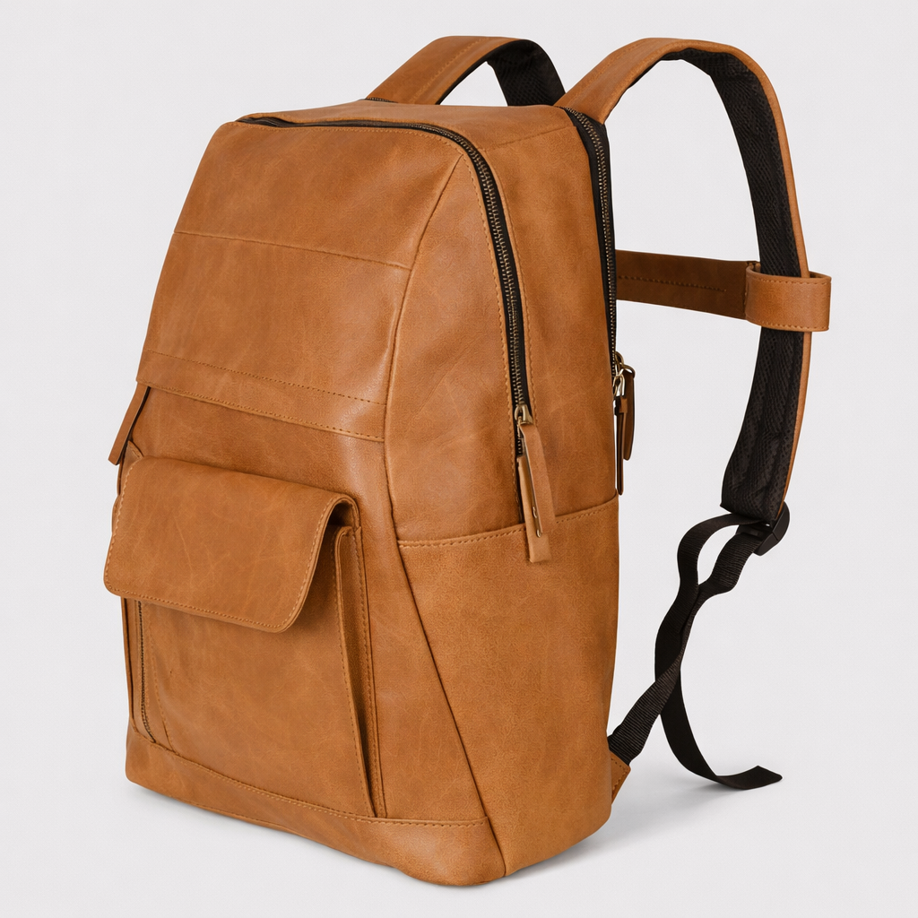 LeatherHush Premium Buffalo Leather Backpack