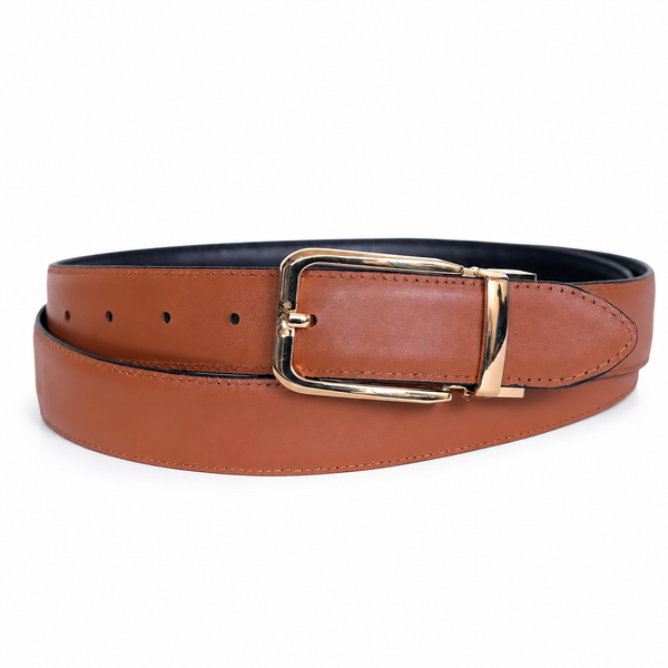 Midnight to Mocha Gold Edition Reversible Full-Grain Buffalo Leather Belt