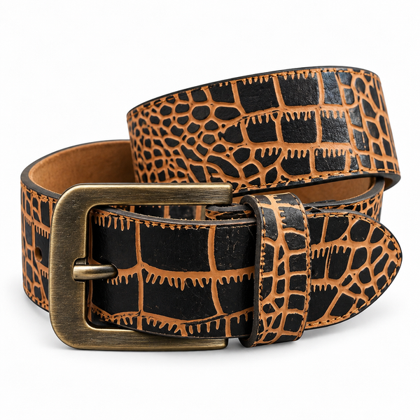 The Montrose Exotic-Embossed Buffalo Leather Belt
