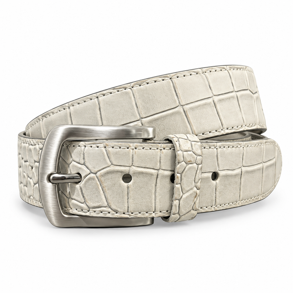 The Monaco Crocodile-Embossed Buffalo Leather Belt