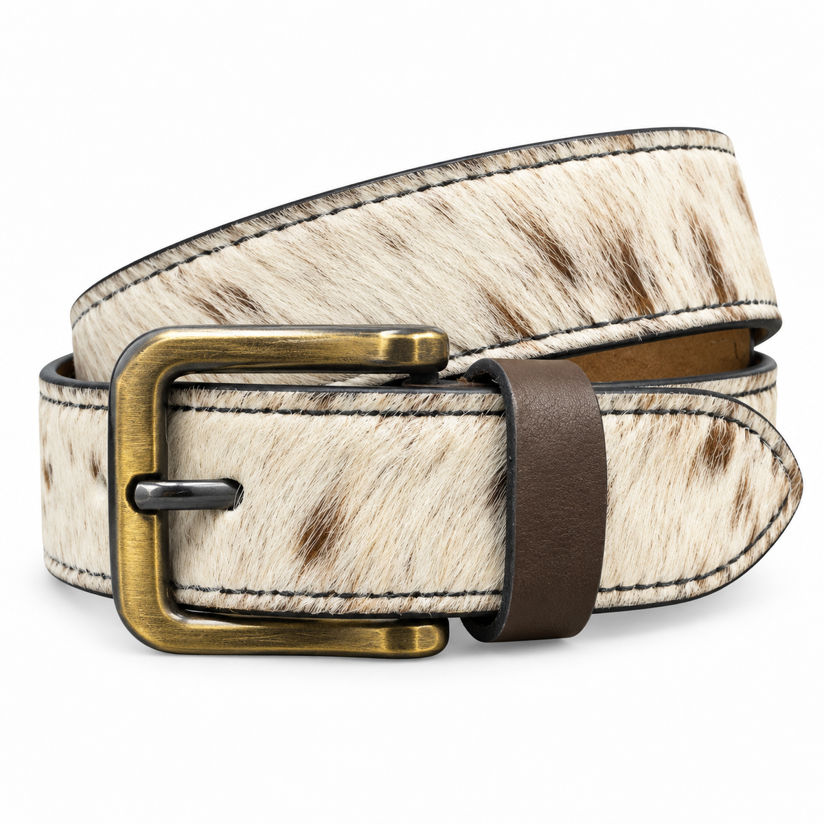 The Aspen Hair-On-Hide Cowhide Leather Belt