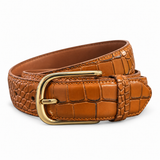 The Vercilli Crocodile-Embossed Buffalo Leather Belt