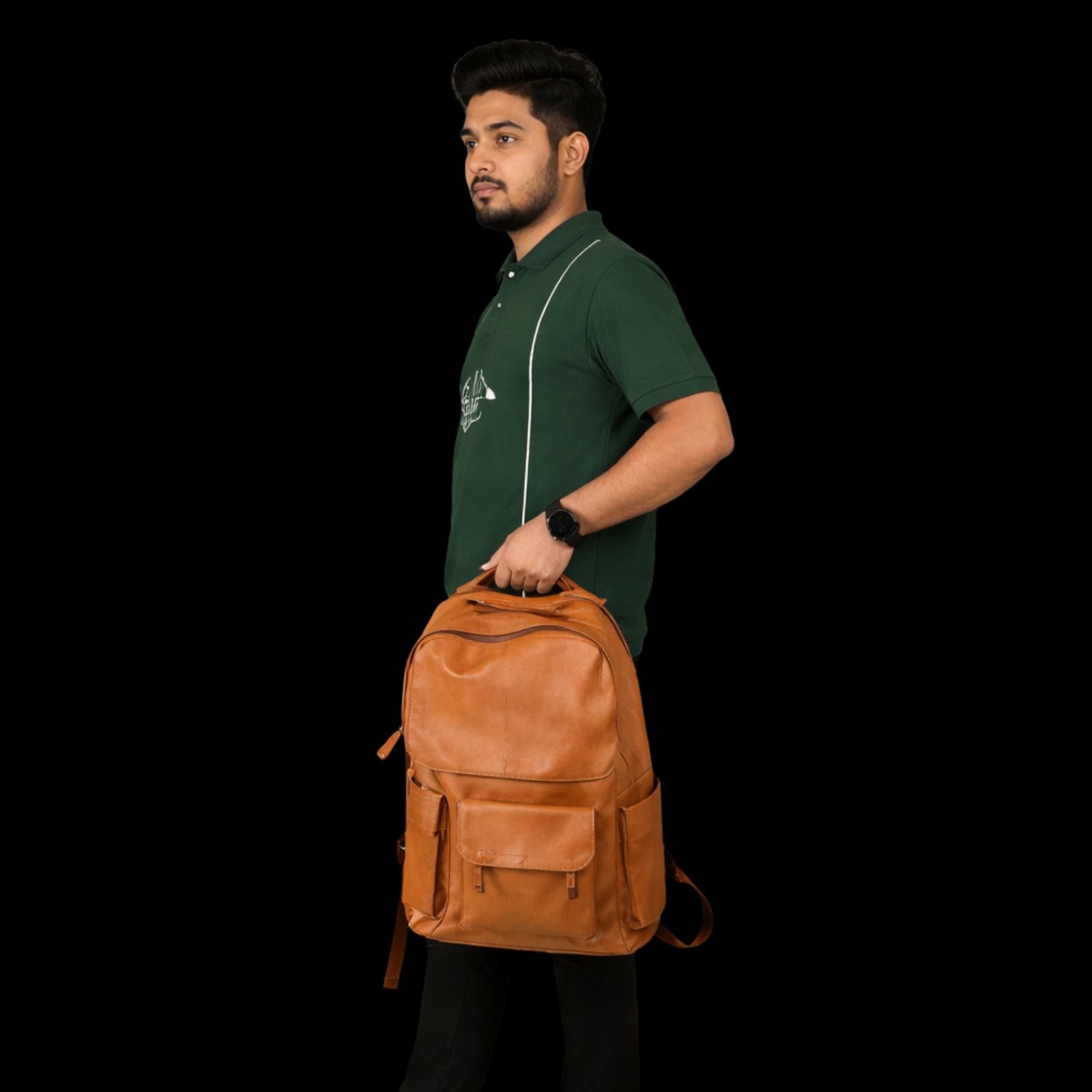 LeatherHush Premium Buffalo Leather Backpack