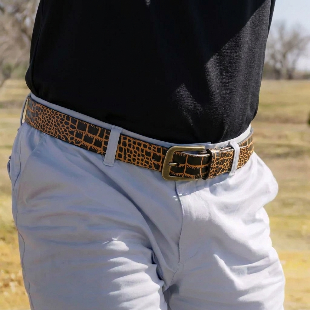 The Montrose Exotic-Embossed Buffalo Leather Belt